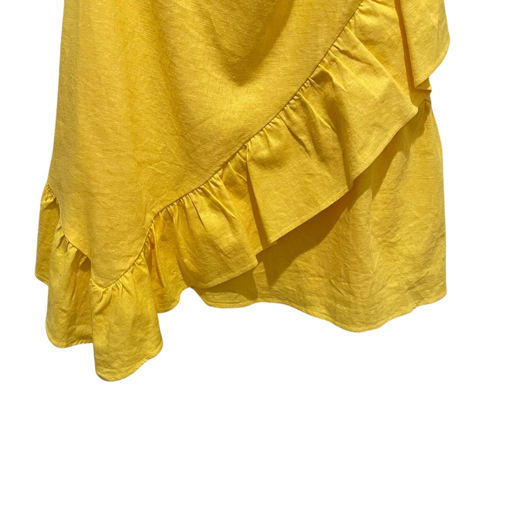A New Day One Shoulder Ruffle Asymmetrical Hem Dress Yellow Women Size 2 NWT - Picture 3 of 9